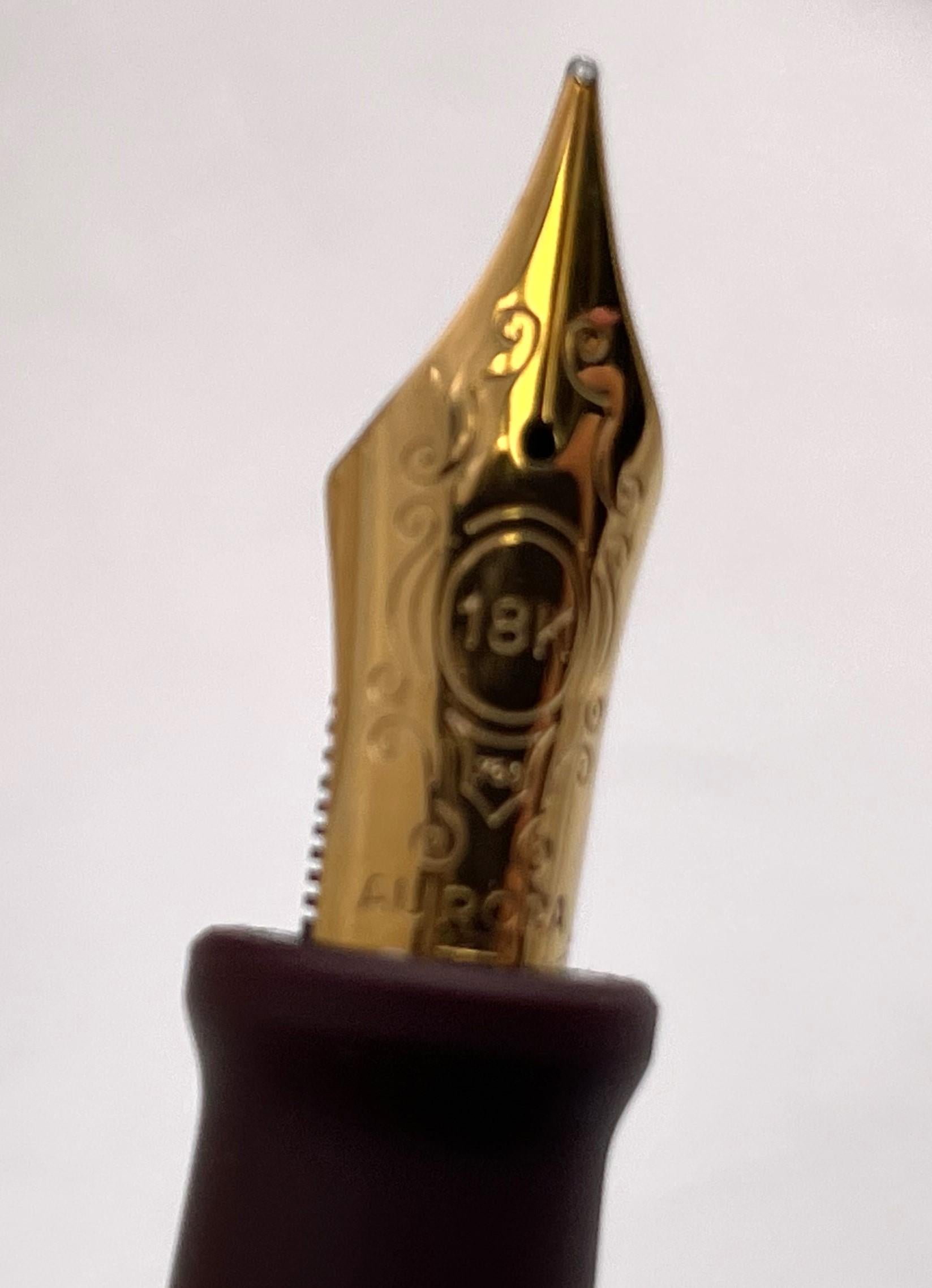 Gold Aurora Asia Limited Edition Fountain Pen with Ink, Boxes & Papers For Sale