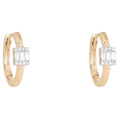 Aurora Bliss 14K (or 18k upon request) Yellow Gold Diamond Hoops Earrings