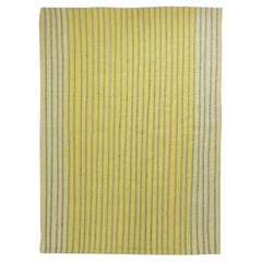 "Aurora" Contemporary Flatweave Striped Gray And Yellow Carpet