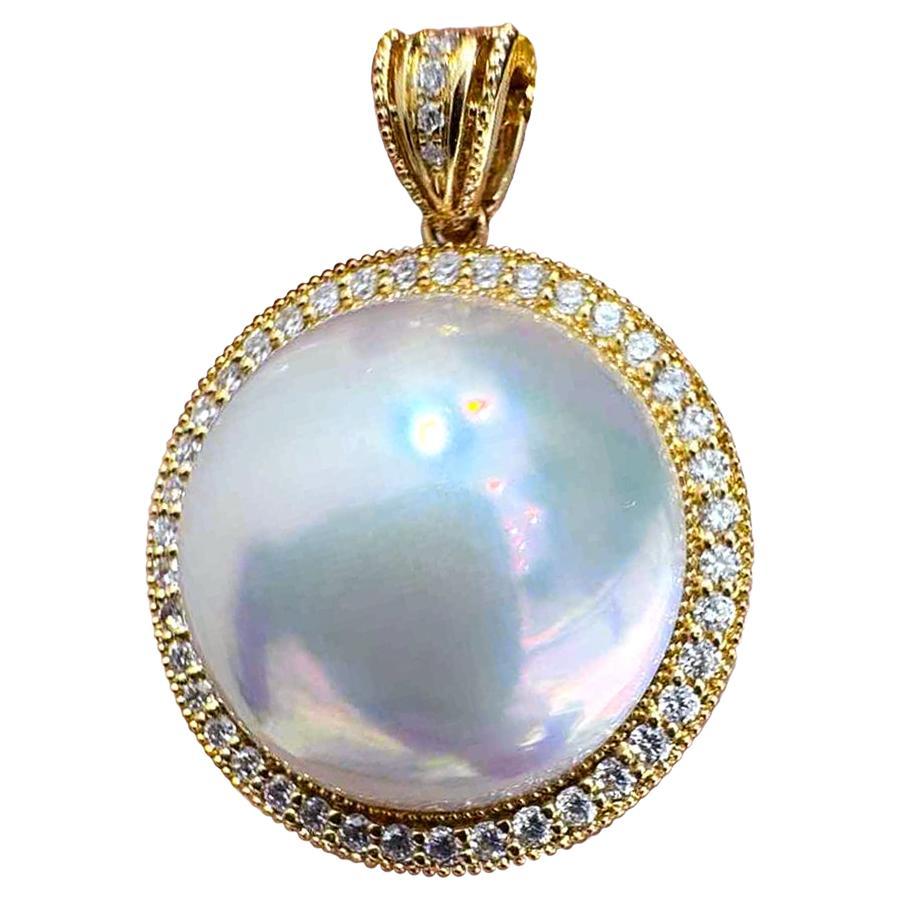 Aurora Crest - PSL Certificado Colgante Diamante Perla Mabe 19.5mm