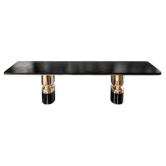 "Aurora" Dining Table with Bronze and Stainless Steel, Handmade, Istanbul