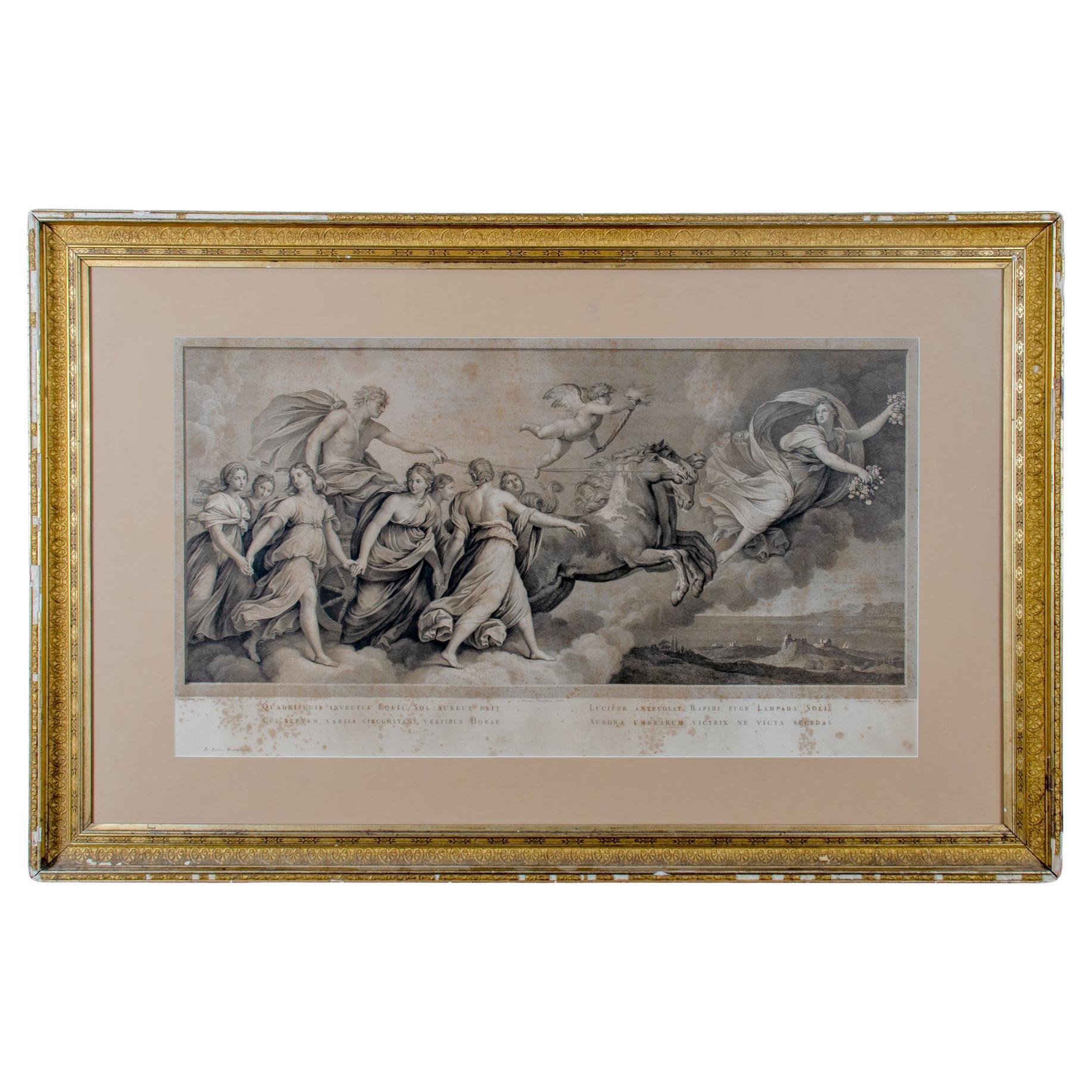 Aurora Engraving after Guido Reni Fresco by R.S. Morghen, c.1787 For Sale