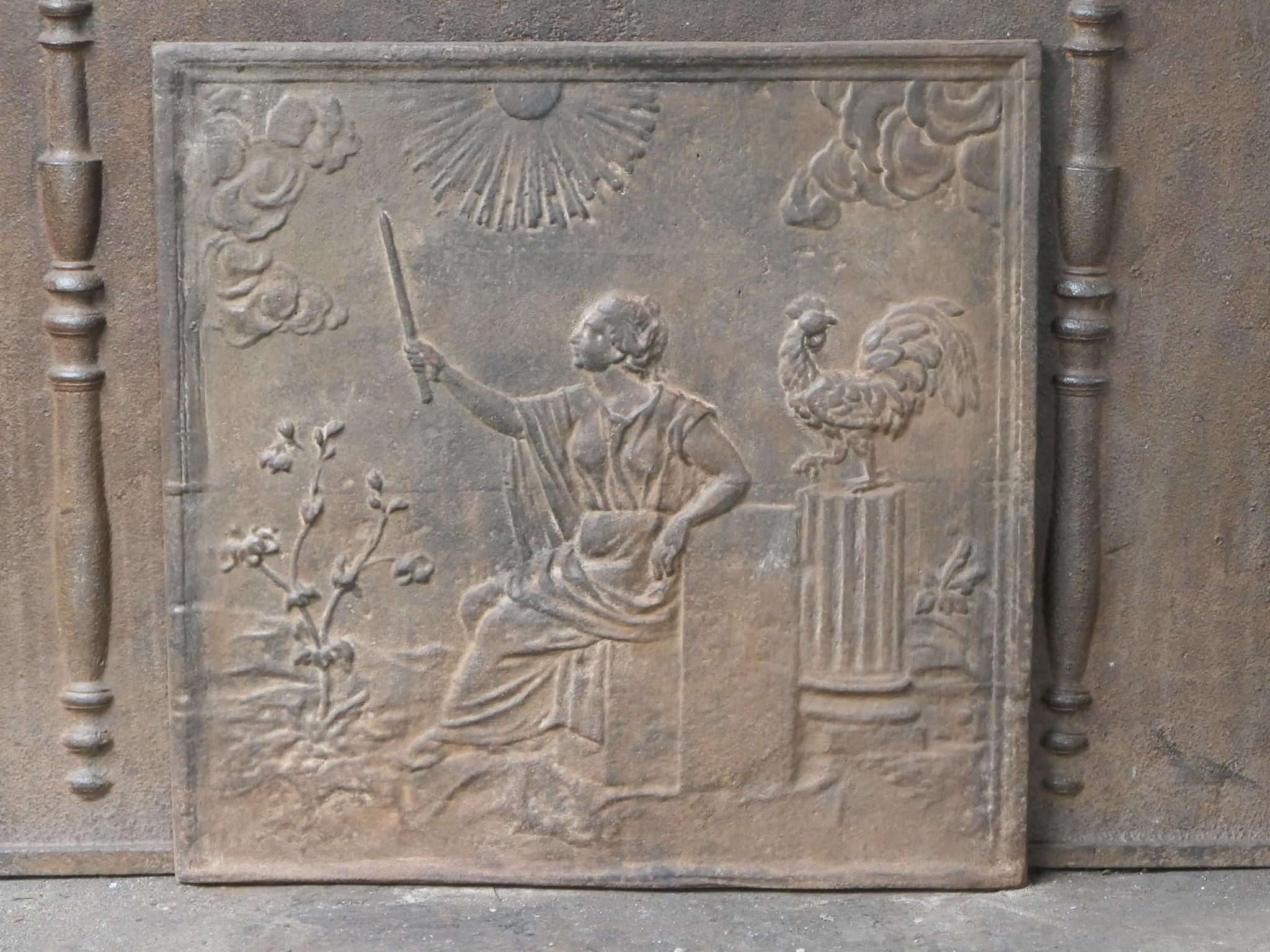 Iron Aurora, Goddess of the Dawn, Fireback / Backsplash, 20th Century For Sale