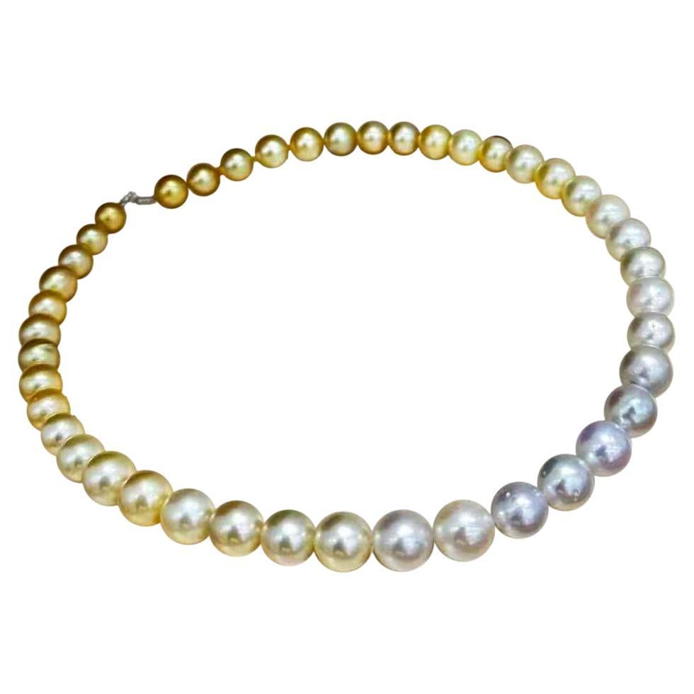 Aurora Golden to White South Sea Pearl Gradient Necklace For Sale at ...