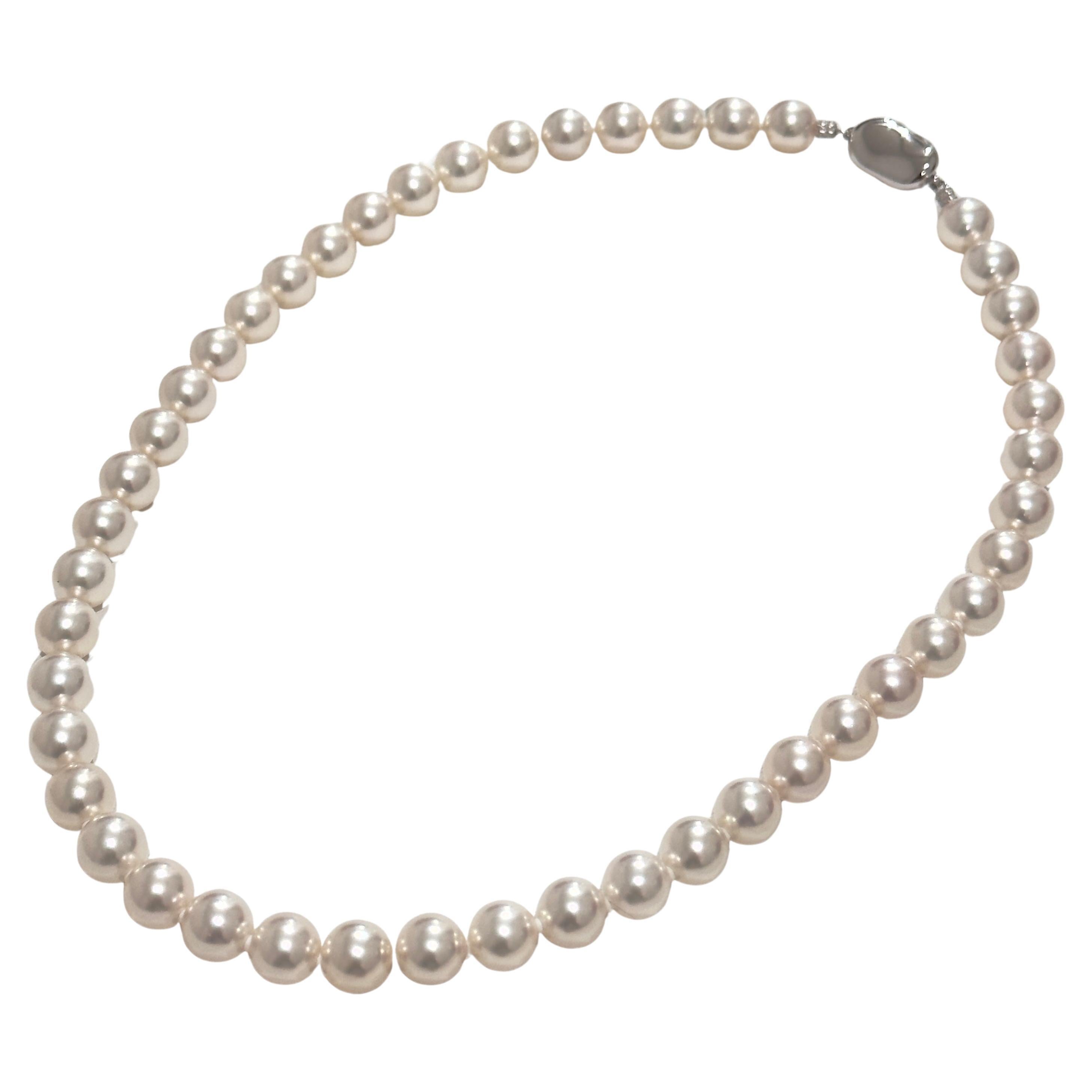 Aurora Hanadama 8.5 - 9.0 mm Akoya Pearl Strand Necklace