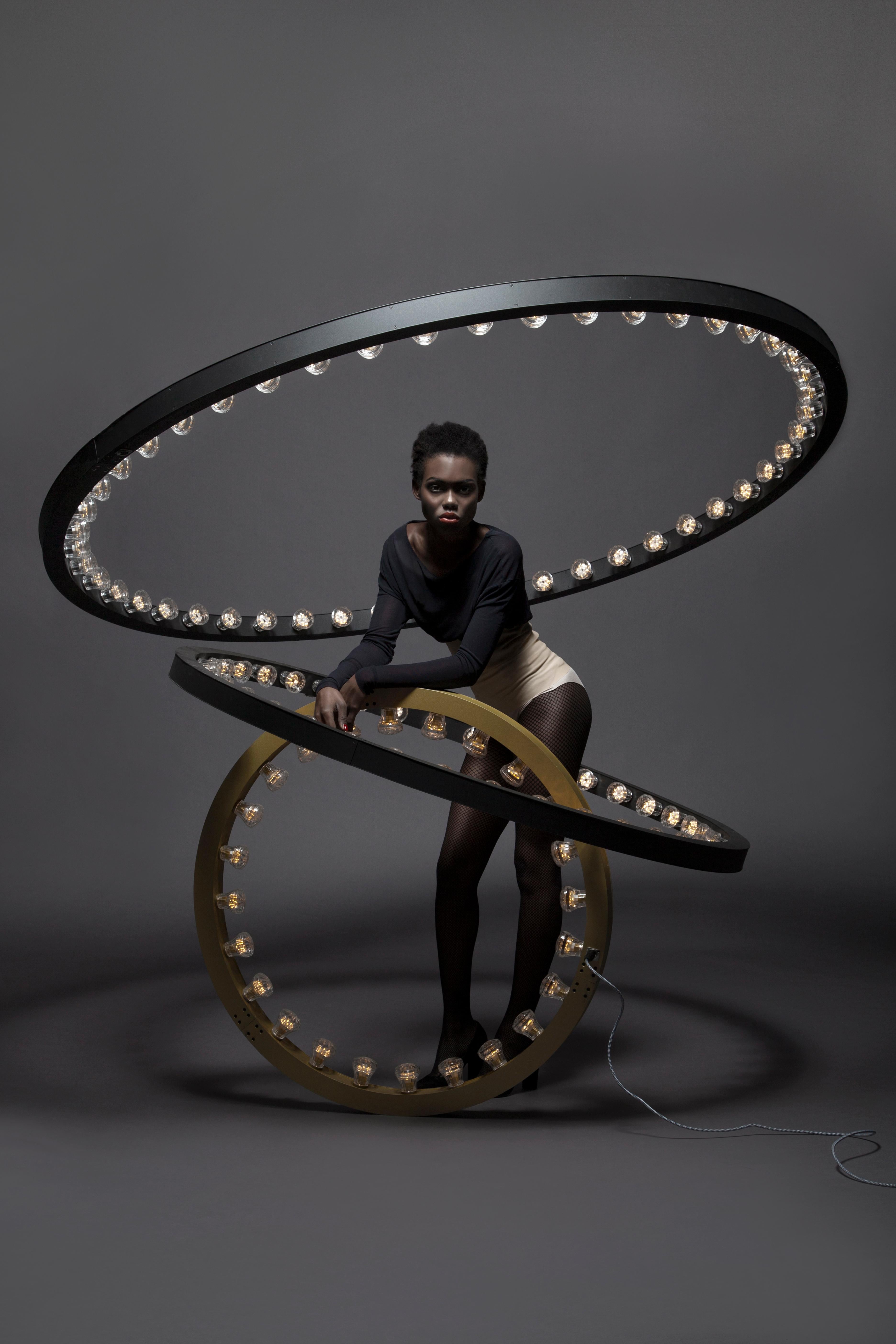 Lampada a sospensione Aurora Medium Circular Champagne di JSPR in vendita 10