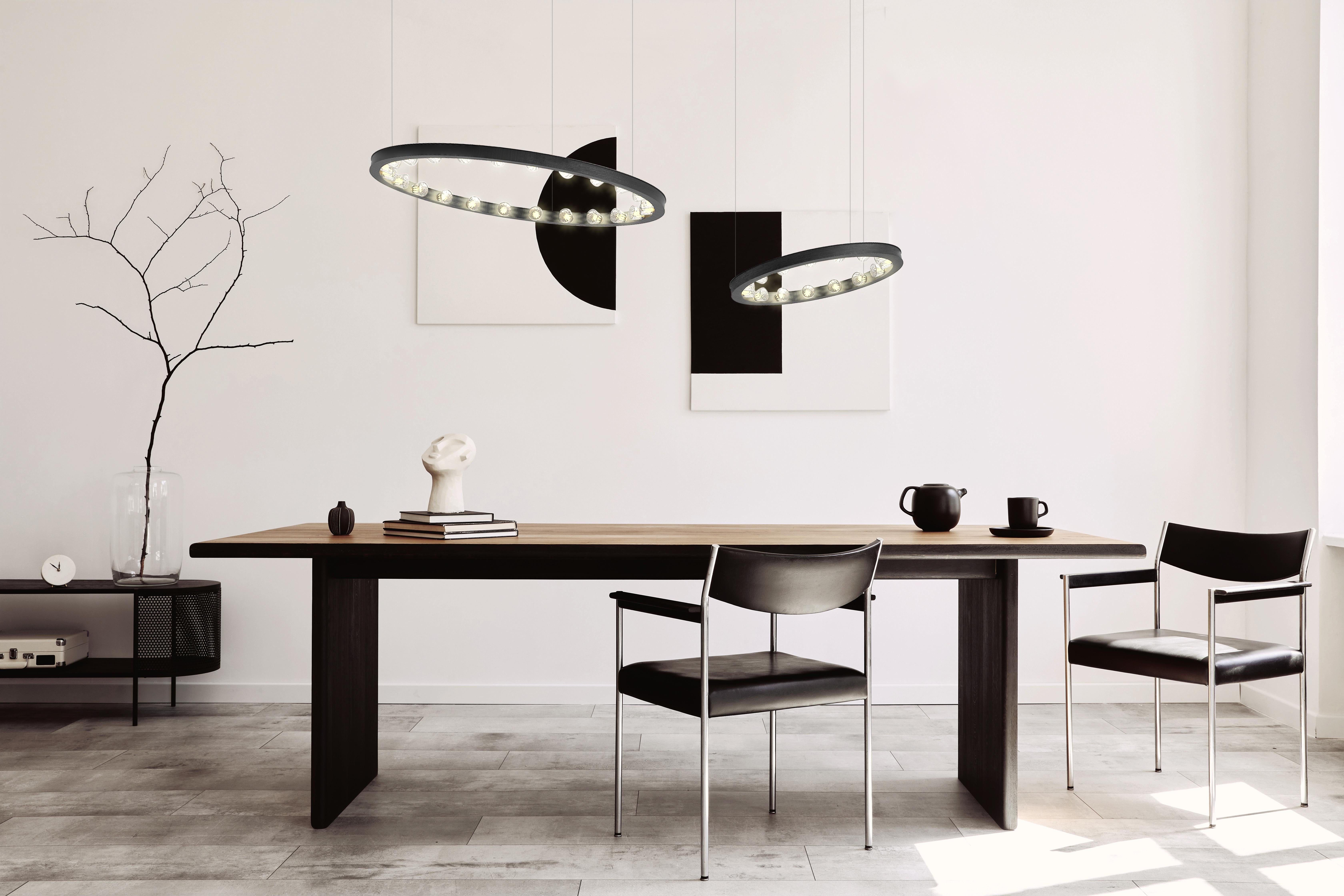 Postmoderno Lampada a sospensione Aurora Mini 50 Circular Anodized Black di JSPR in vendita