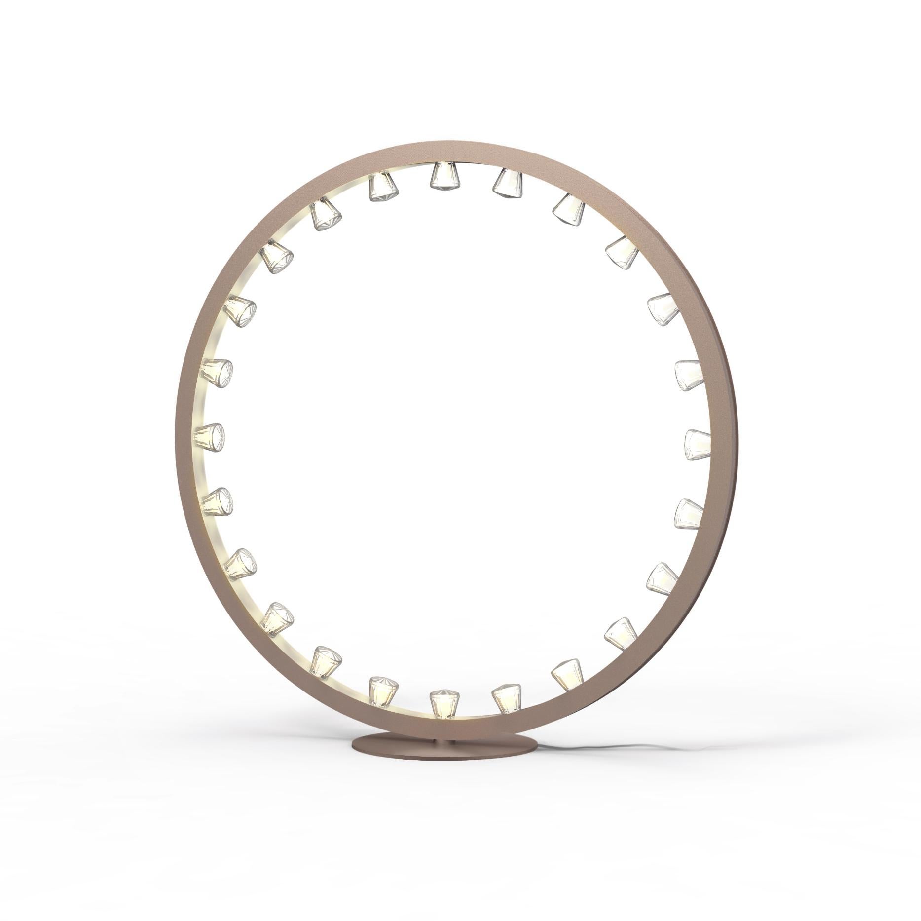 Lámpara de pie Aurora Mini 80 Circular Rosa by JSPR Aluminio en venta