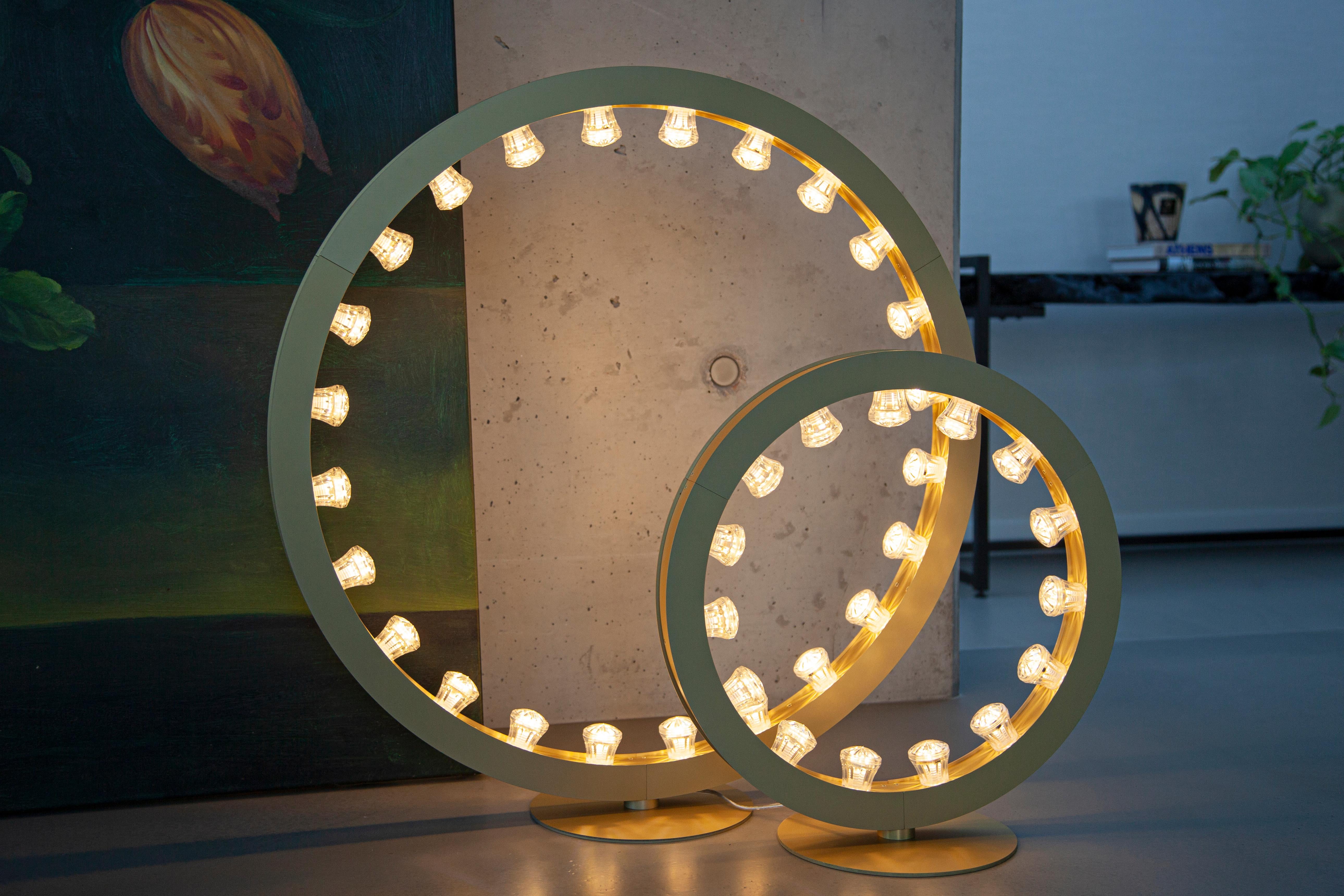 Aurora Mini Circular Anodized Black Table Lamp by JSPR In New Condition For Sale In Geneve, CH