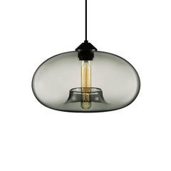 Lámpara colgante de cristal soplado Aurora Plum, Made in USA