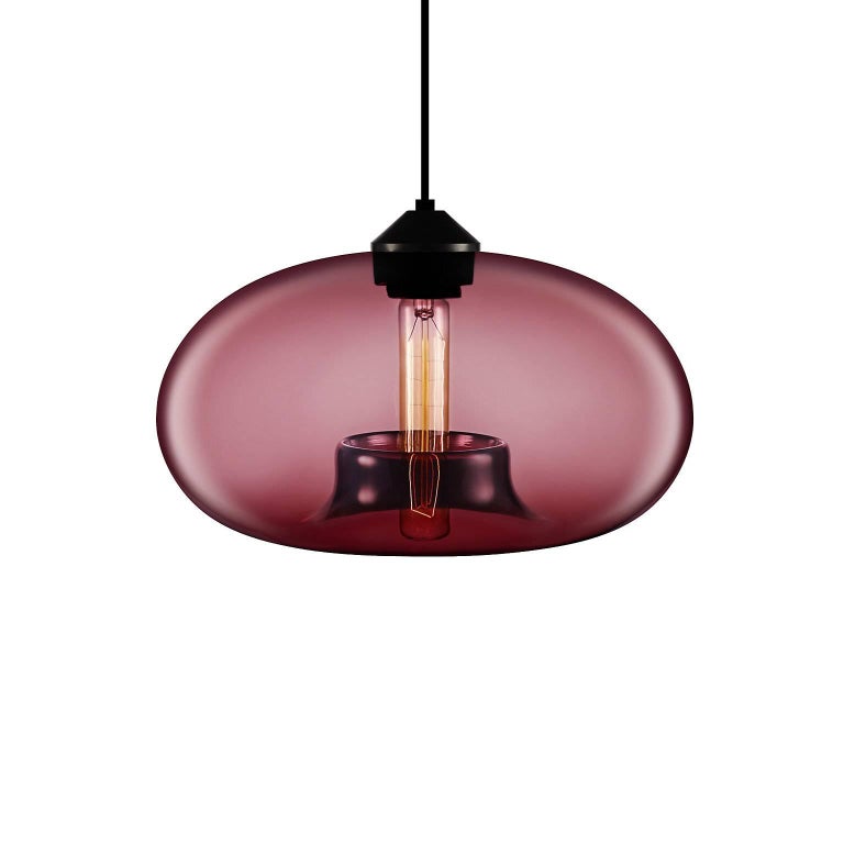 Aurora Plum Handblown Modern Glass Pendant Light Made In The Usa Aurora Plum Handblown Modern Glass Pendant Light Made In The Usa For At 1stdibs