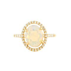 Aurora 14kt Yellow Gold with Ethiopian Opal & Diamonds
