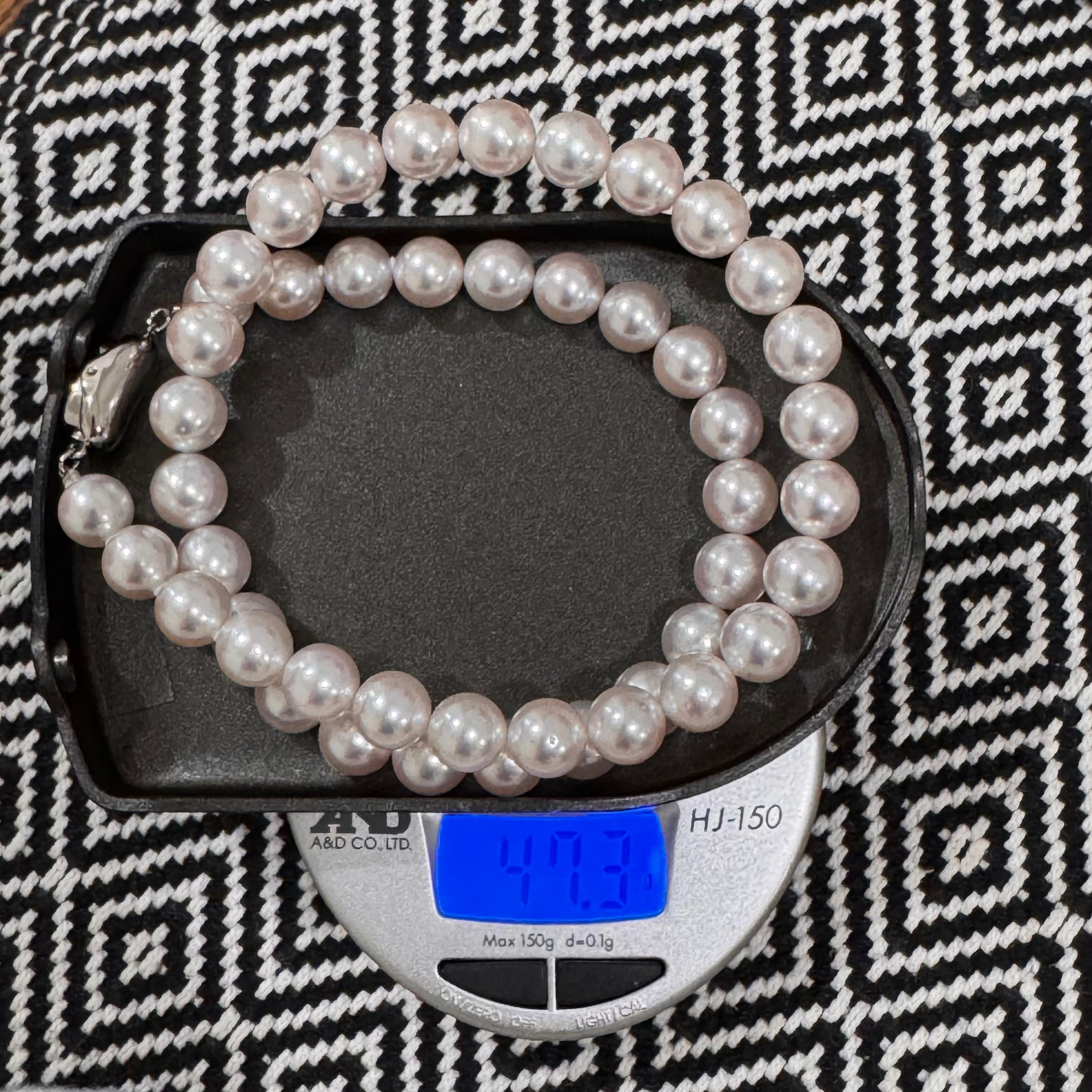 Aurora Rose Premium 8,5 - 9,0 mm Akoya Perlenstrang Halskette im Angebot 10