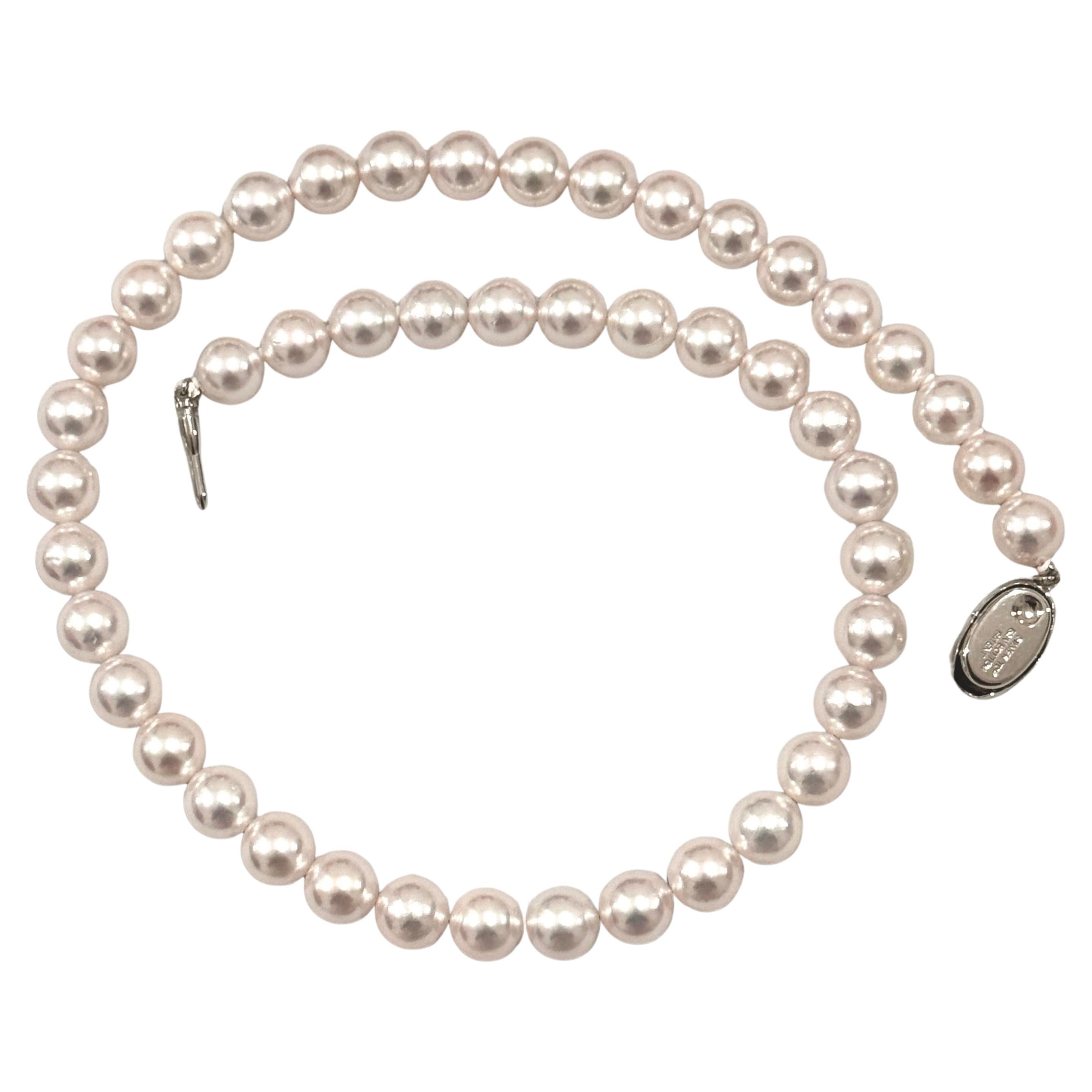 Aurora Rose Premium 8,5 - 9,0 mm Akoya Perlenstrang Halskette