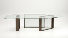 Cast Smoke Glass and Metal Coffee Table. "Aurora Table III" by Lauren Rottet