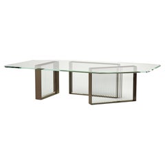 Cast Smoke Glass and Metal Coffee Table. "Aurora Table III" by Lauren Rottet