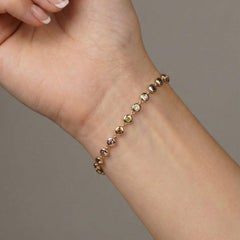 Aurora Spectrum Gemstone 14K (Custom) Yellow Gold Station Bracelet