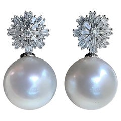【Vine Symphony】Aurora Starburst AAAA South Sea Pearl Diamond Earrings
