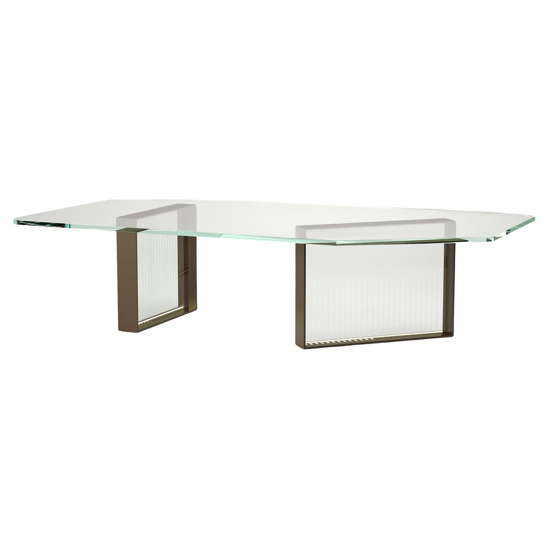 Aurora Table II, Smoke Glass Coffee Table