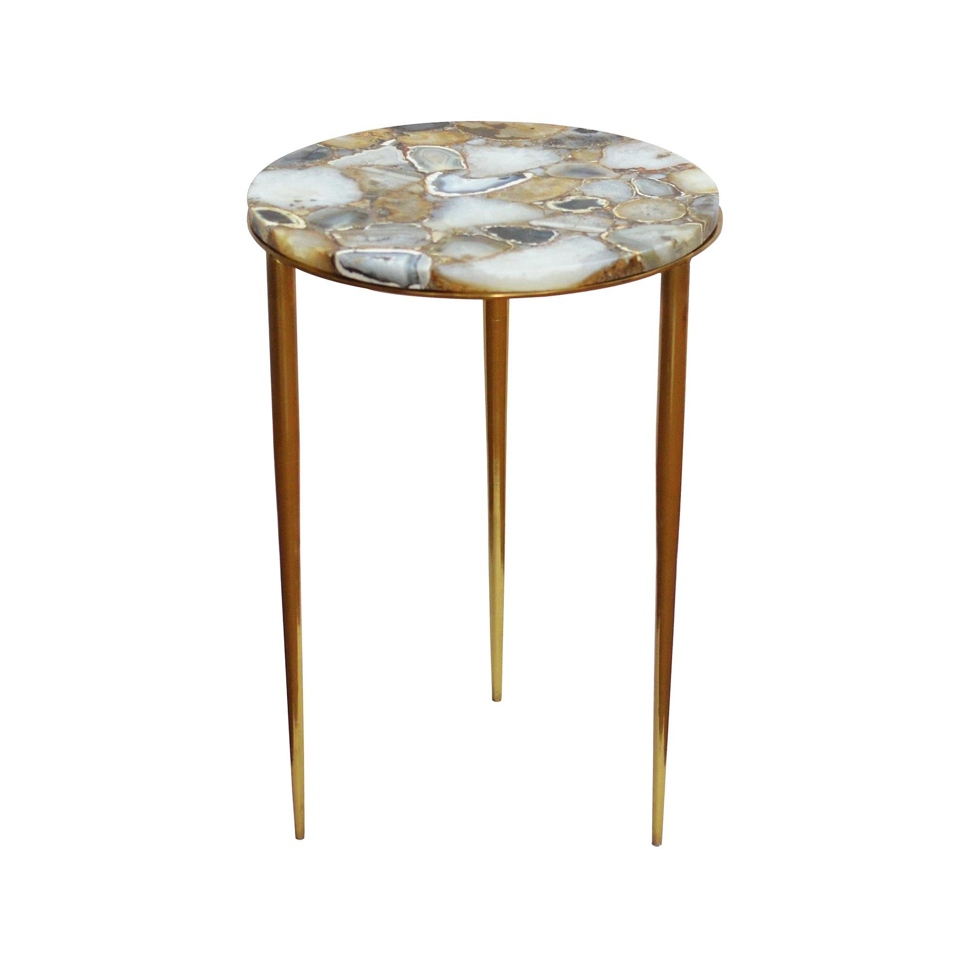 Aurora Table in Natural and Gold Steel by CuratedKravet