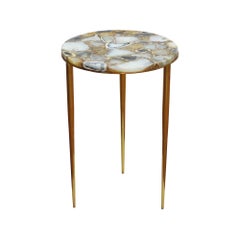 Table Aurora en acier naturel et or par CuratedKravet