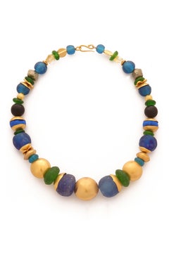 Aurora's Colours Necklace, 24k Vermeil Gold & Gemstones by Katerina Makriyianni