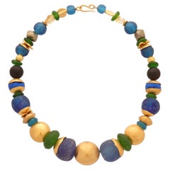 Aurora's Colours Necklace, 24k Vermeil Gold & Gemstones by Katerina Makriyianni