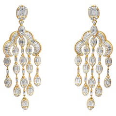 249 Orecchini con diamanti baguette in oro bianco 18 carati