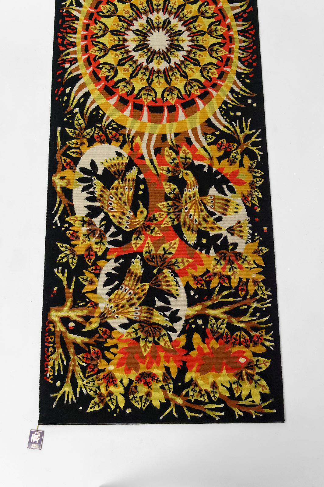 Mid-Century Modern “Aurore” tapestry by Jean-Claude Bissery, France, Circa 1970 For Sale