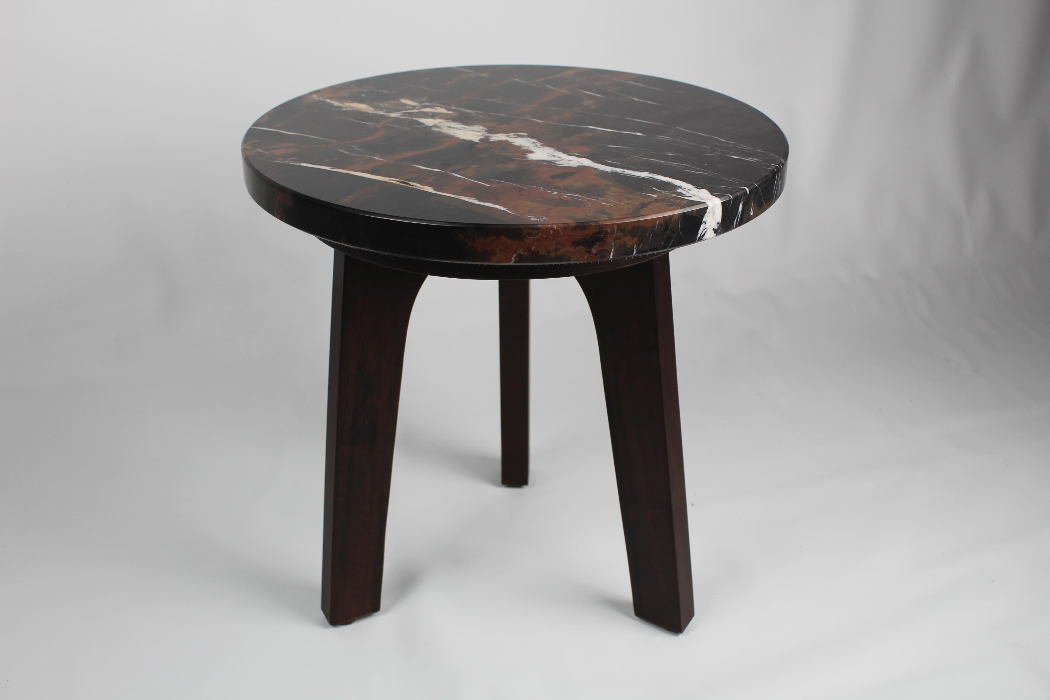 Contemporary AUROUS Round Cocktail Table by Archer & Humphryes with Marble Top For Sale