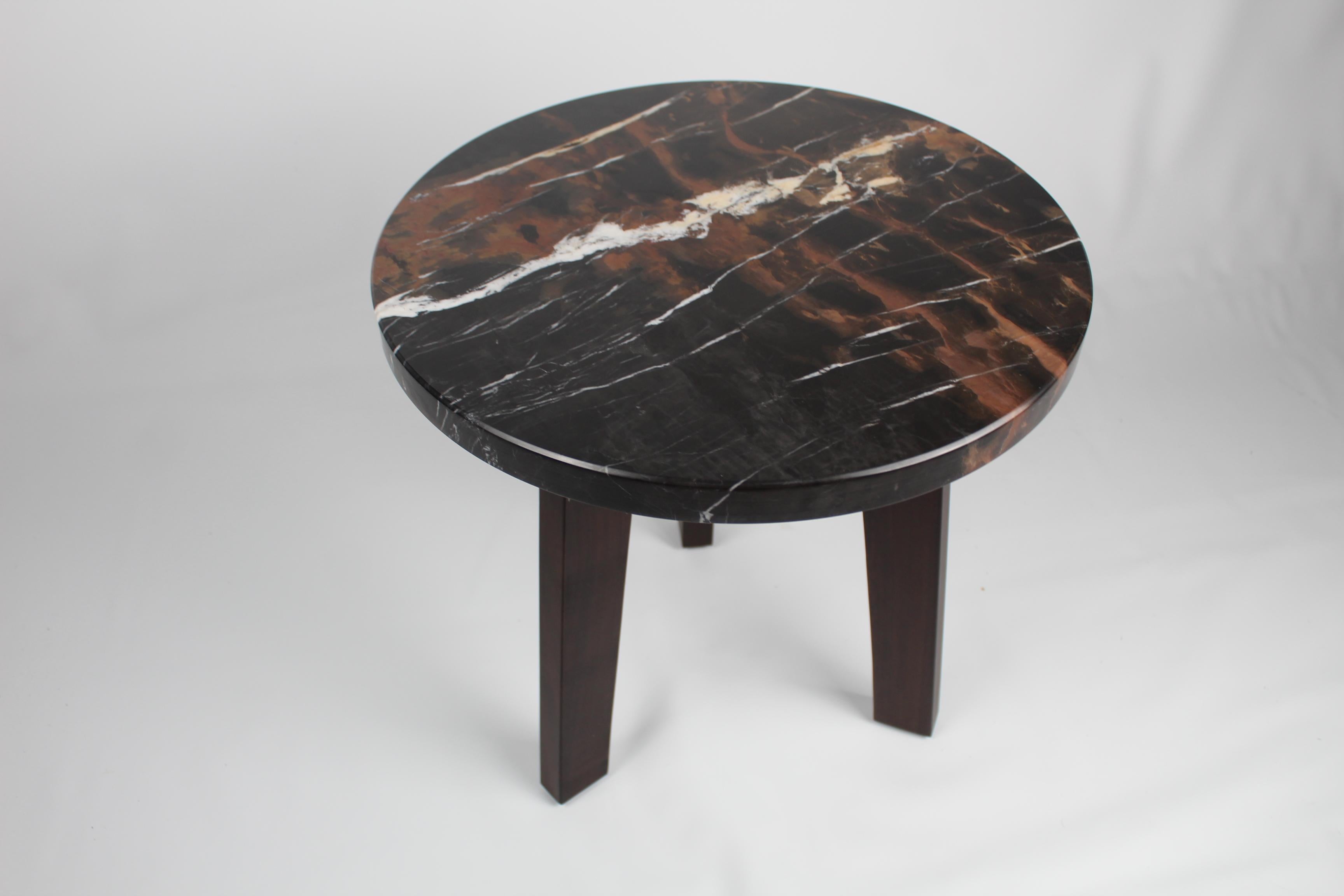 AUROUS Round Cocktail Table by Archer & Humphryes with Marble Top For Sale 1