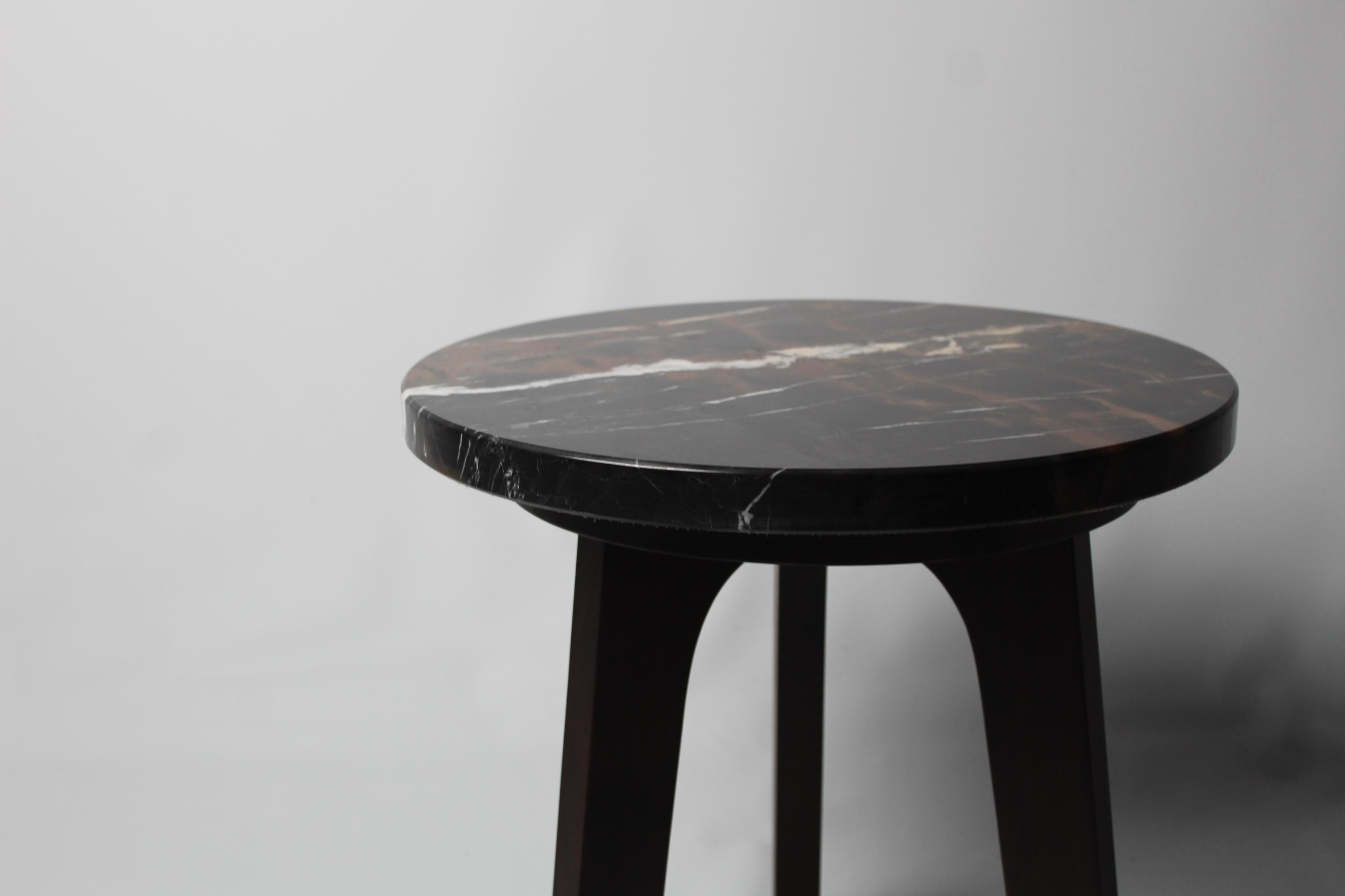 AUROUS Round Cocktail Table by Archer & Humphryes with Marble Top For Sale 2