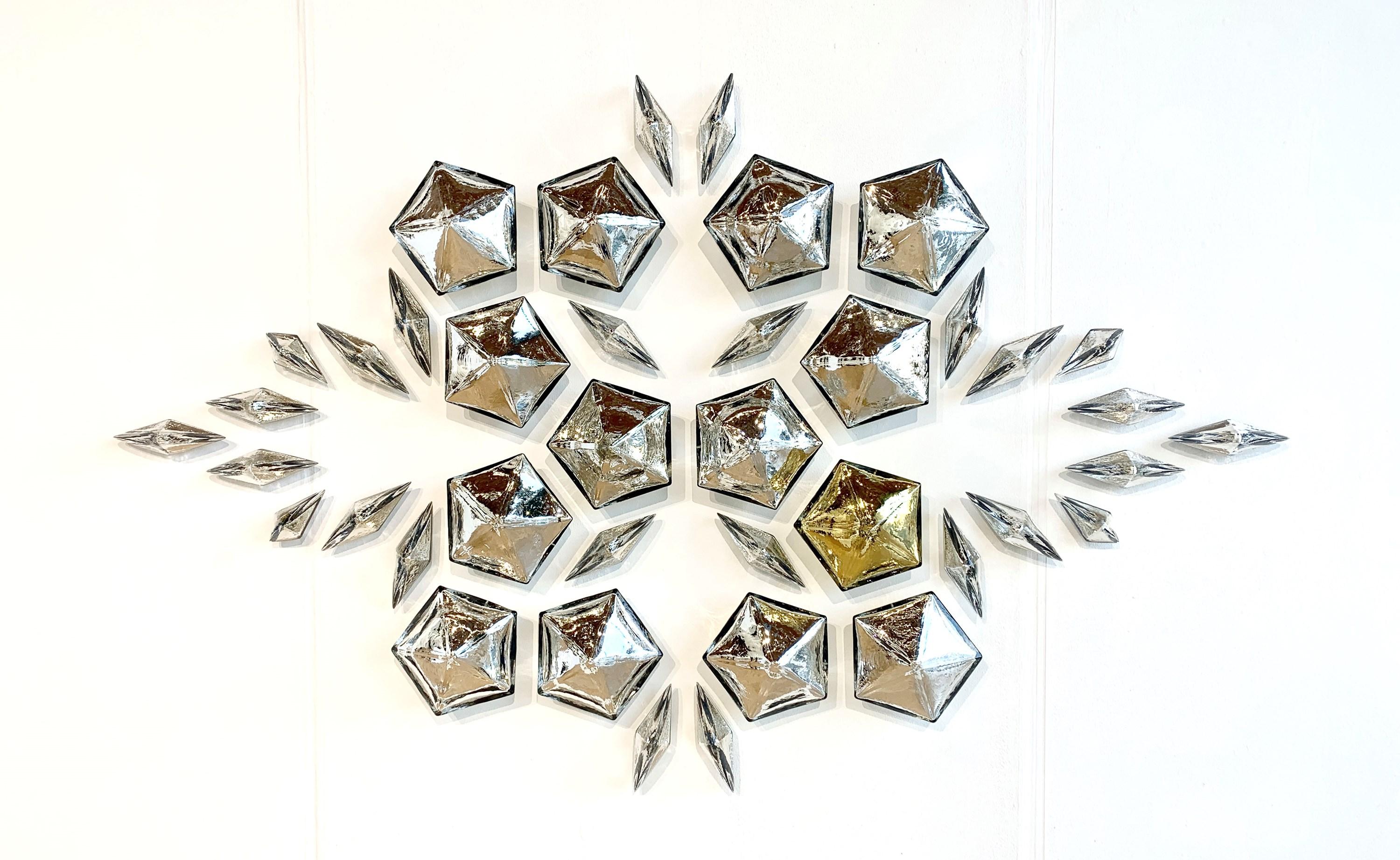 Organic Modern Aurum, a Wall Mounted Mirrored Glass Sculptural Artwork by Manberg Projects