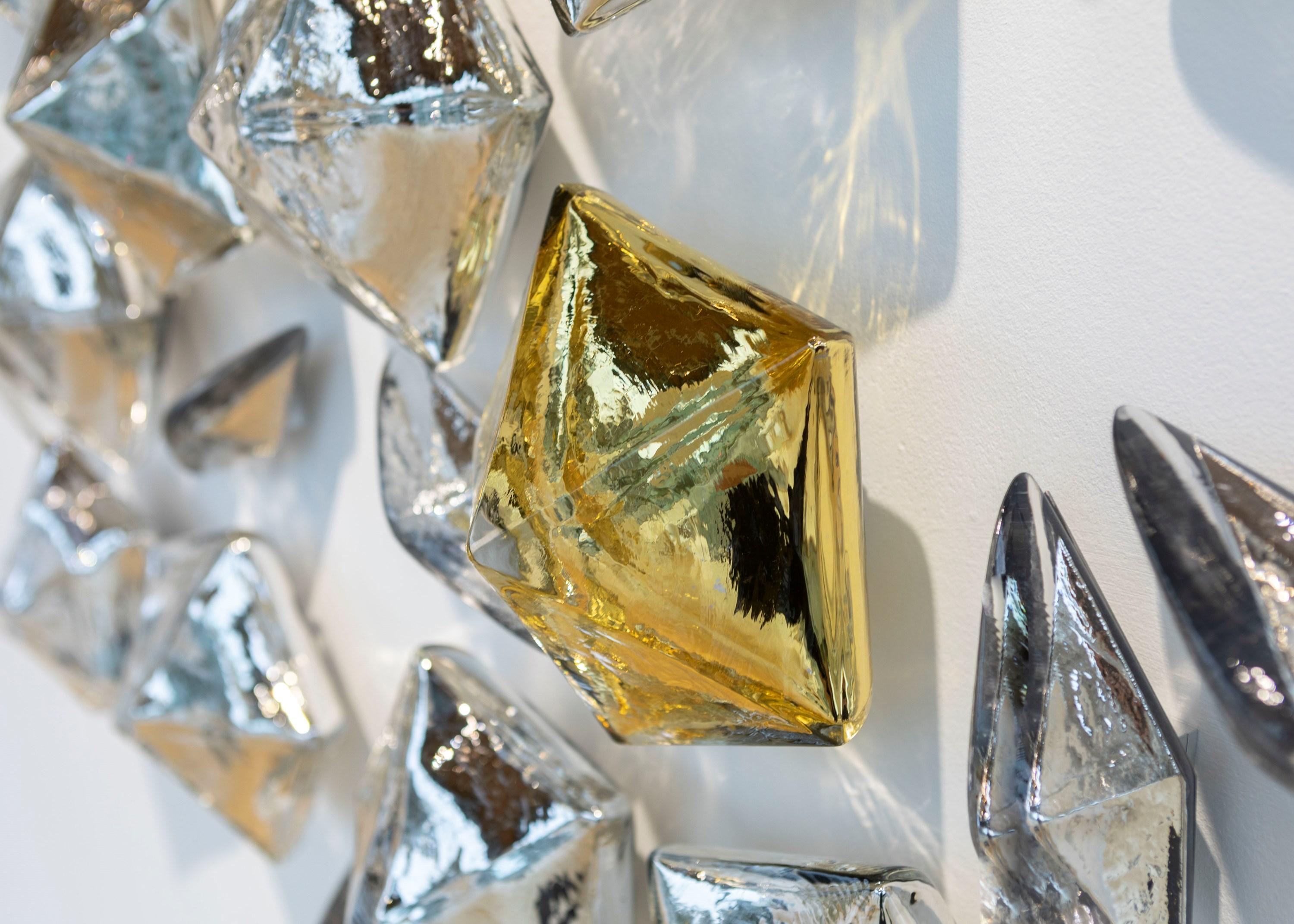 Hand-Crafted Aurum, a Wall Mounted Mirrored Glass Sculptural Artwork by Manberg Projects