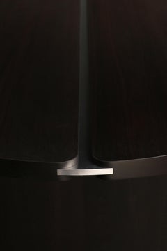 AURUM Dining Table by AMBROZIA, Solid Oxidized Walnut & Polished Aluminum