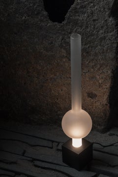 Aurum Table Lamp with Round Base & Long Glass Sphere Shade by Nuumbra
