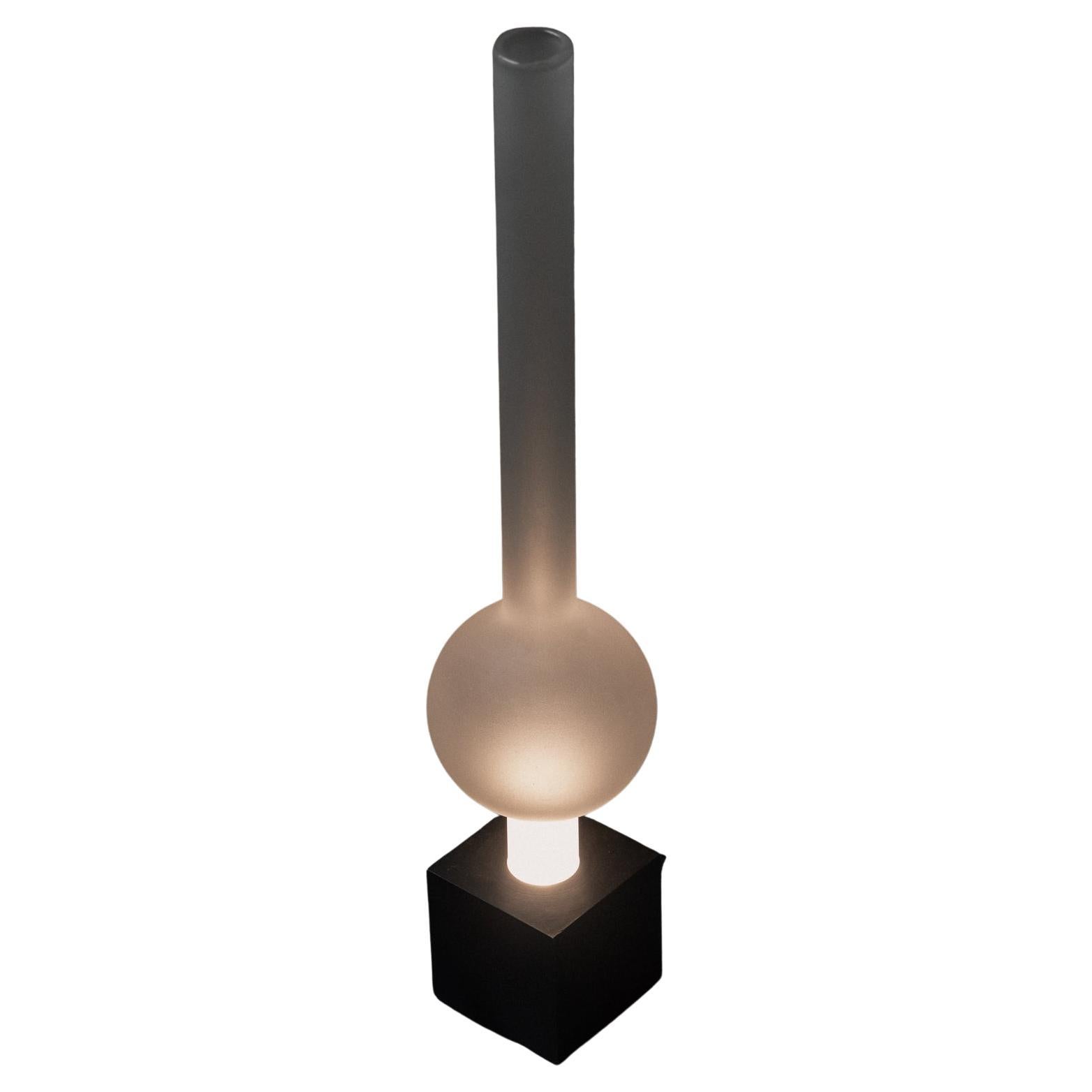 Aurum Table Lamp with Round Base & Long Glass Sphere Shade by Nuumbra