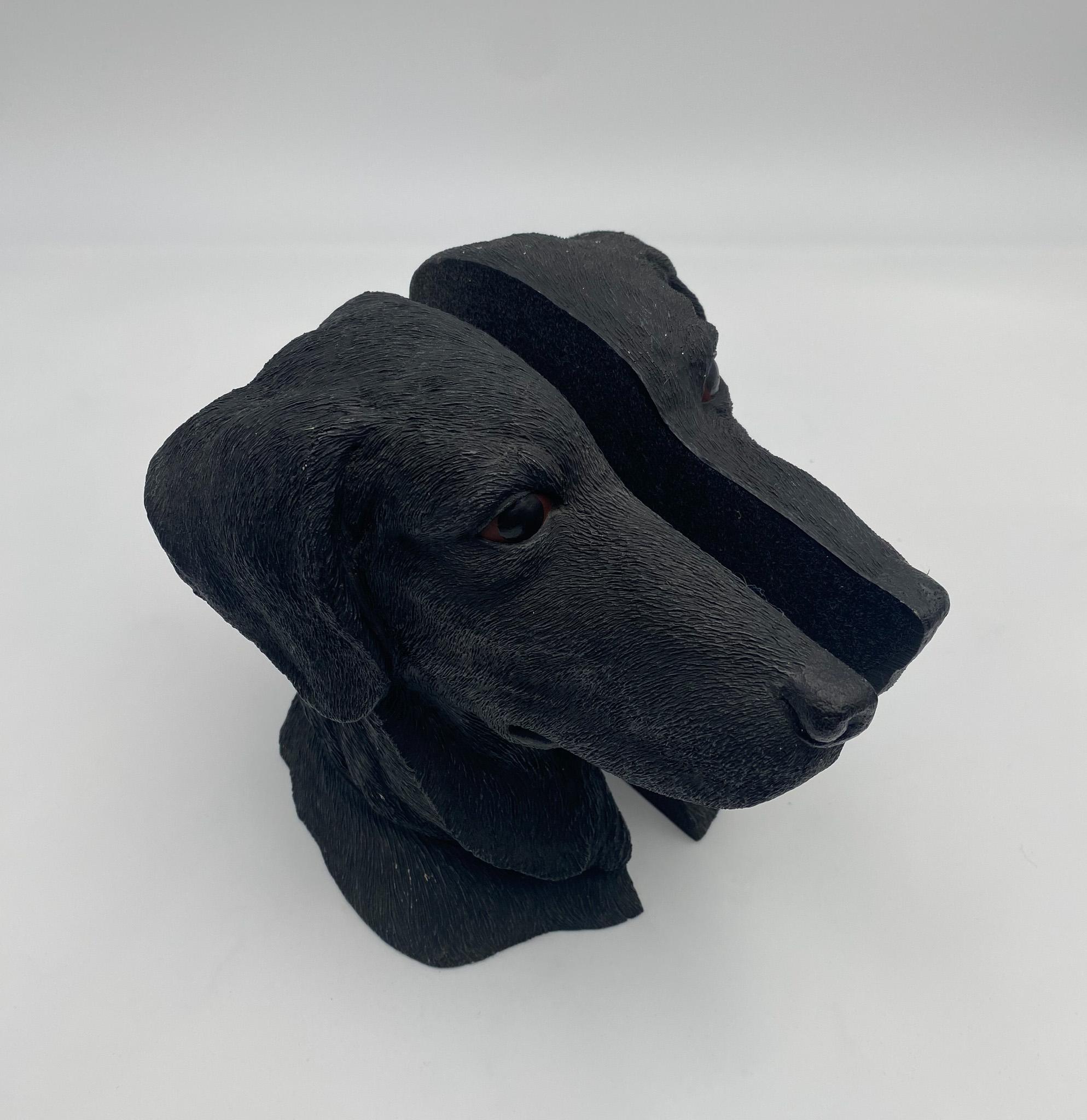 Aus-Ben Studios Black Labrador Dog Head Bookends, United States, circa 1987 For Sale 4