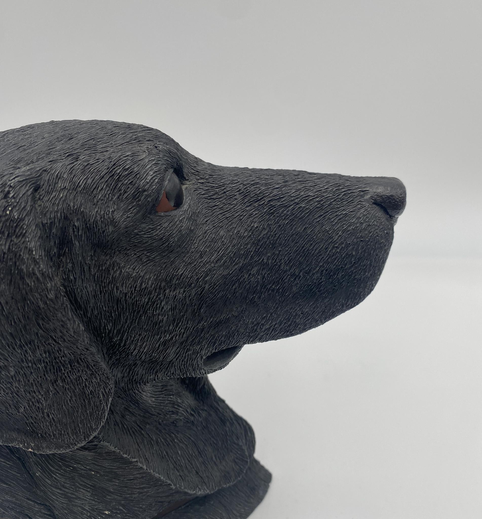 American Aus-Ben Studios Black Labrador Dog Head Bookends, United States, circa 1987 For Sale