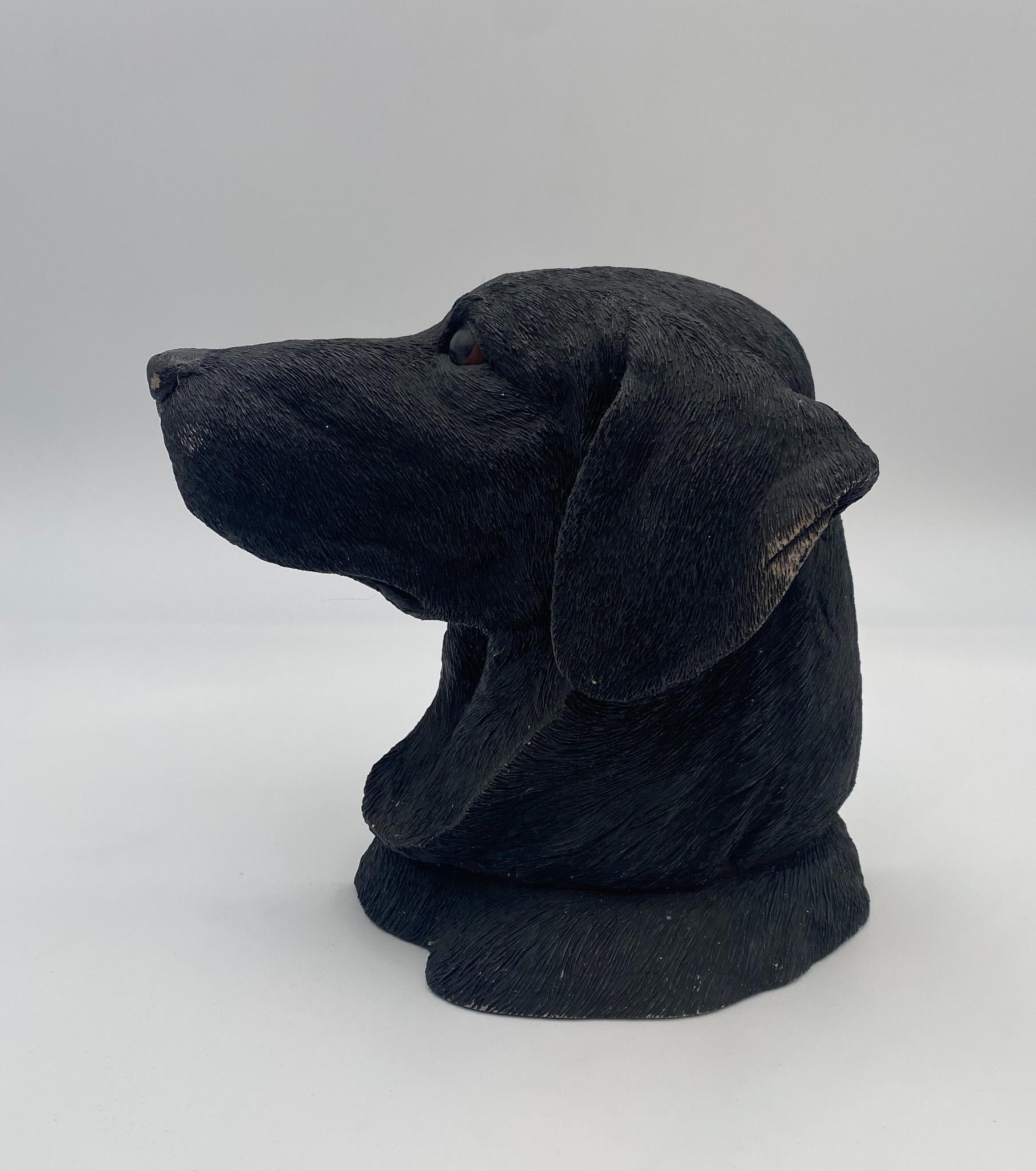 Aus-Ben Studios Black Labrador Dog Head Bookends, United States, circa 1987 For Sale 2