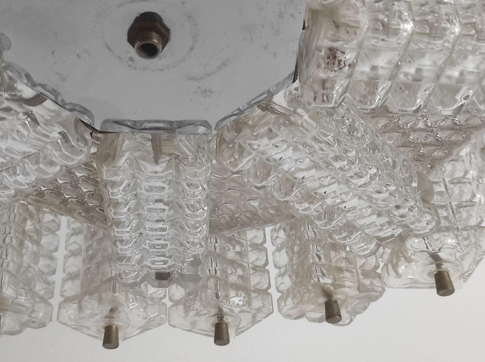 Lampadario in vetro Ausrtolux 1960s in vendita 3