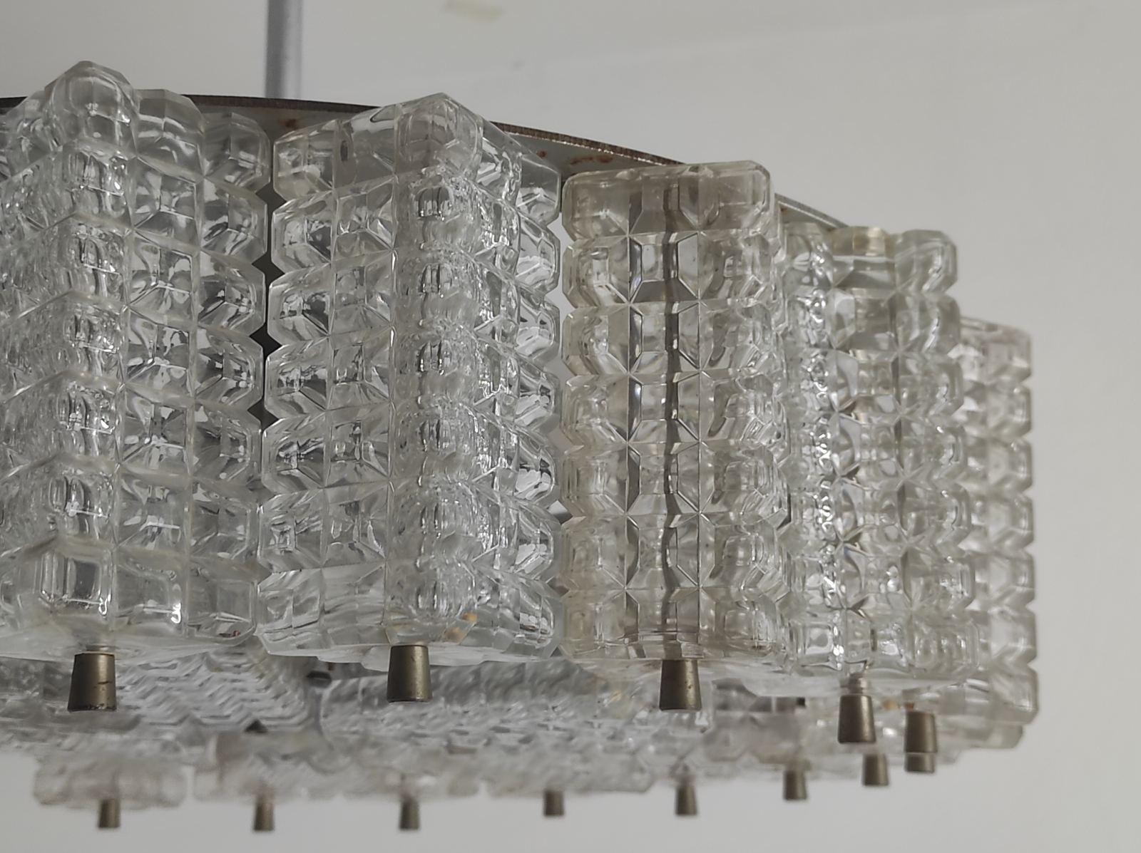 Lampadario in vetro Austroluxe 1960