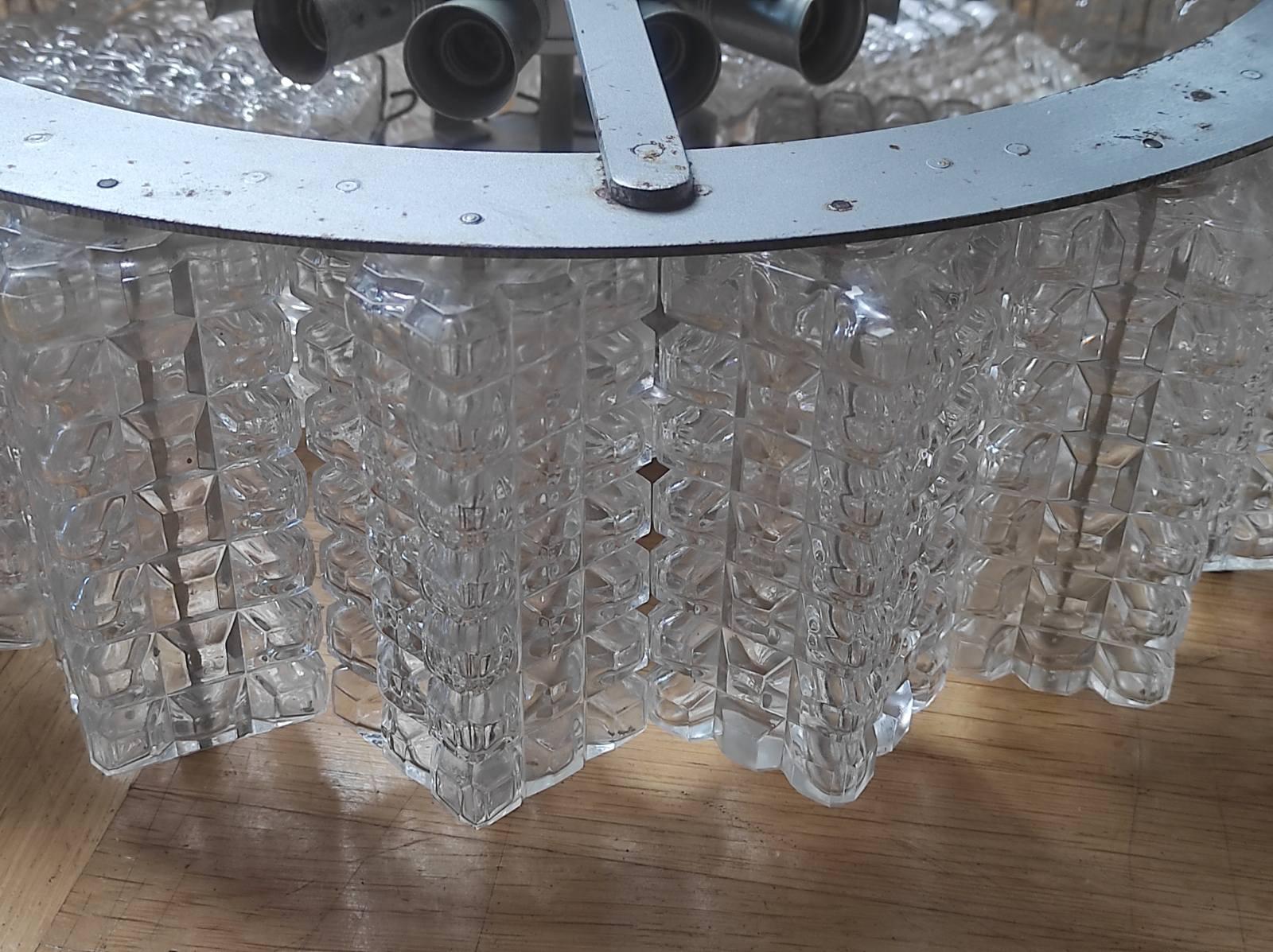 Mid-Century moderno Lampadario in vetro Ausrtolux 1960s in vendita