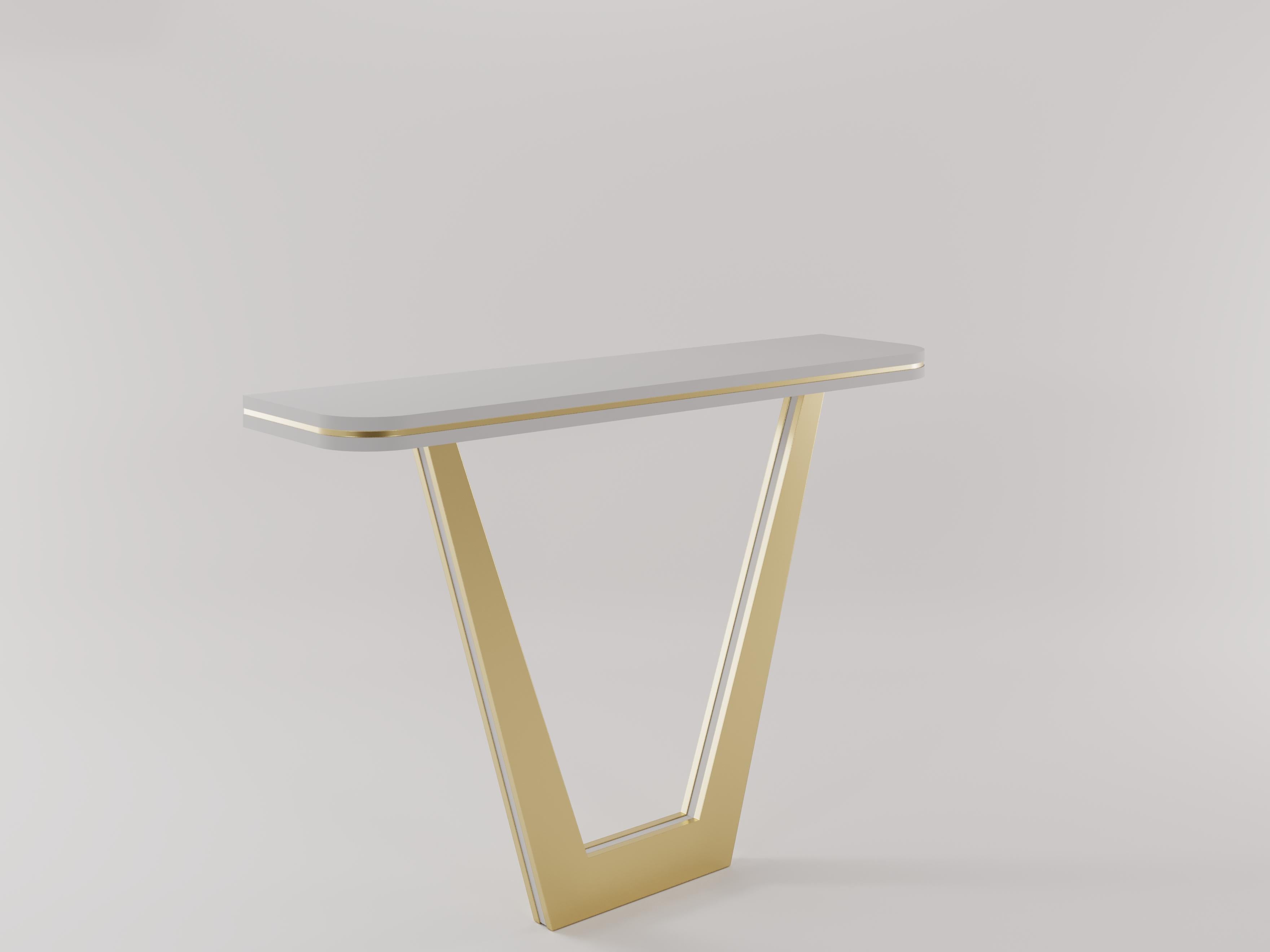 Modern AUSTEN 130 Console with brass base For Sale