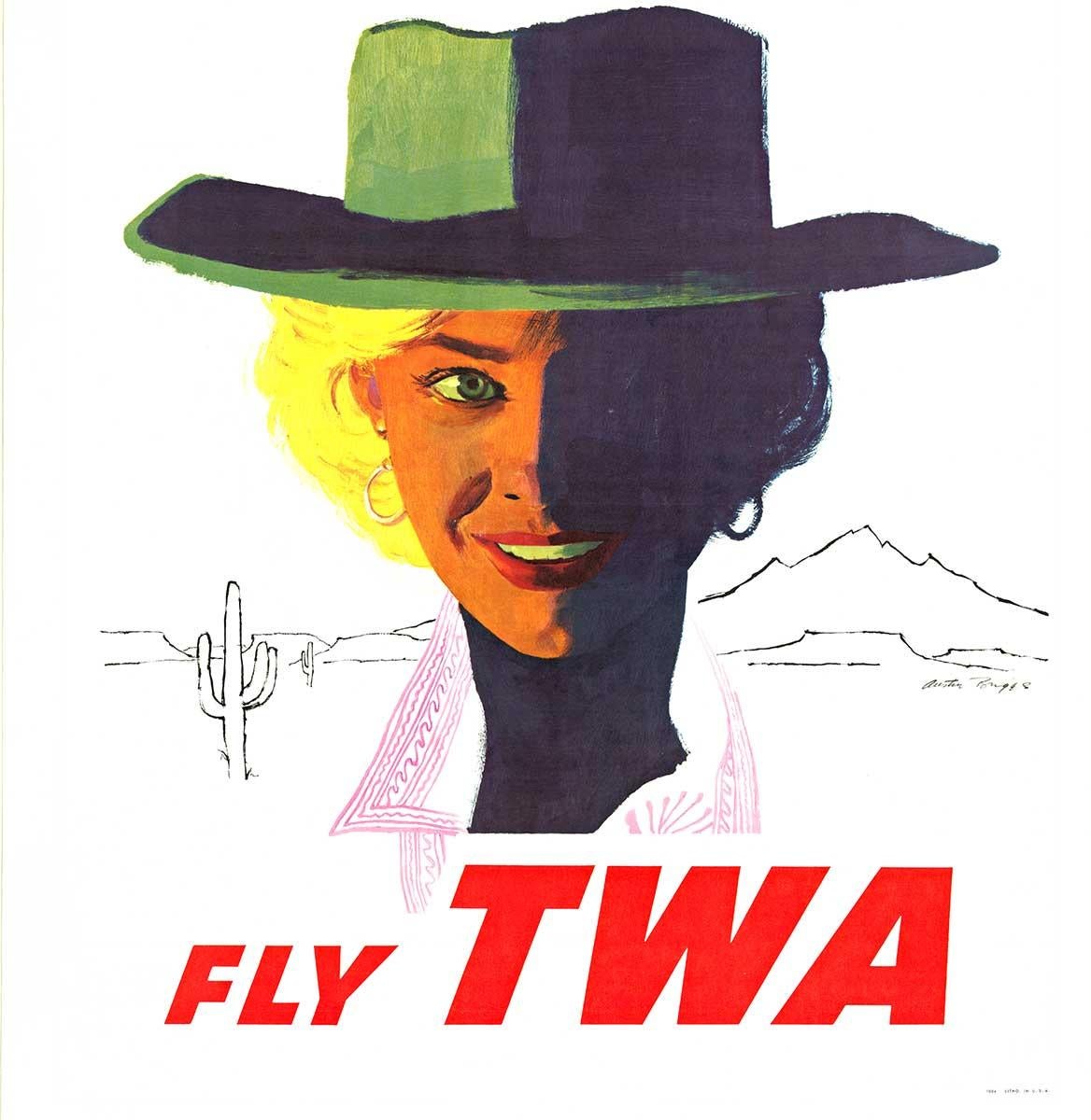 Original ARIZONA - Fly TWA (Airlines) vintage travel poster, Austin Briggs For Sale 2