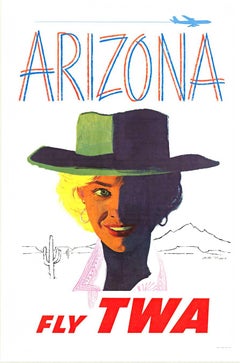 Original ARIZONA - Fly TWA (Airlines) vintage travel poster, Austin Briggs