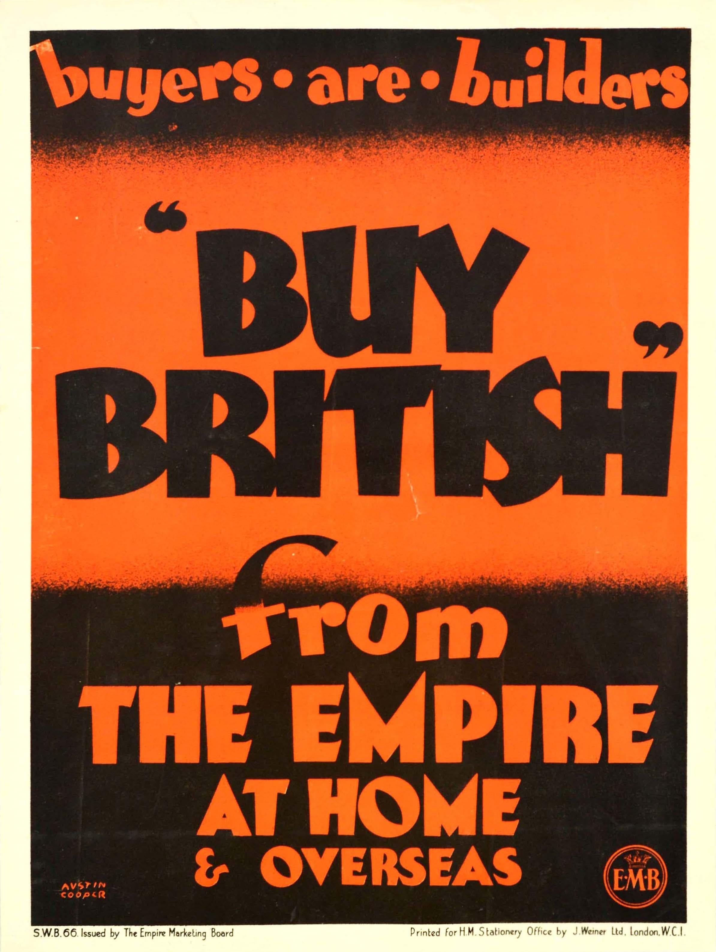 Austin Cooper Print - Original Vintage Empire Marketing Board Poster Buy British Trade Home & Overseas