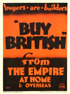 Original Vintage Empire Marketing Board Poster Buy British Trade Home & Overseas