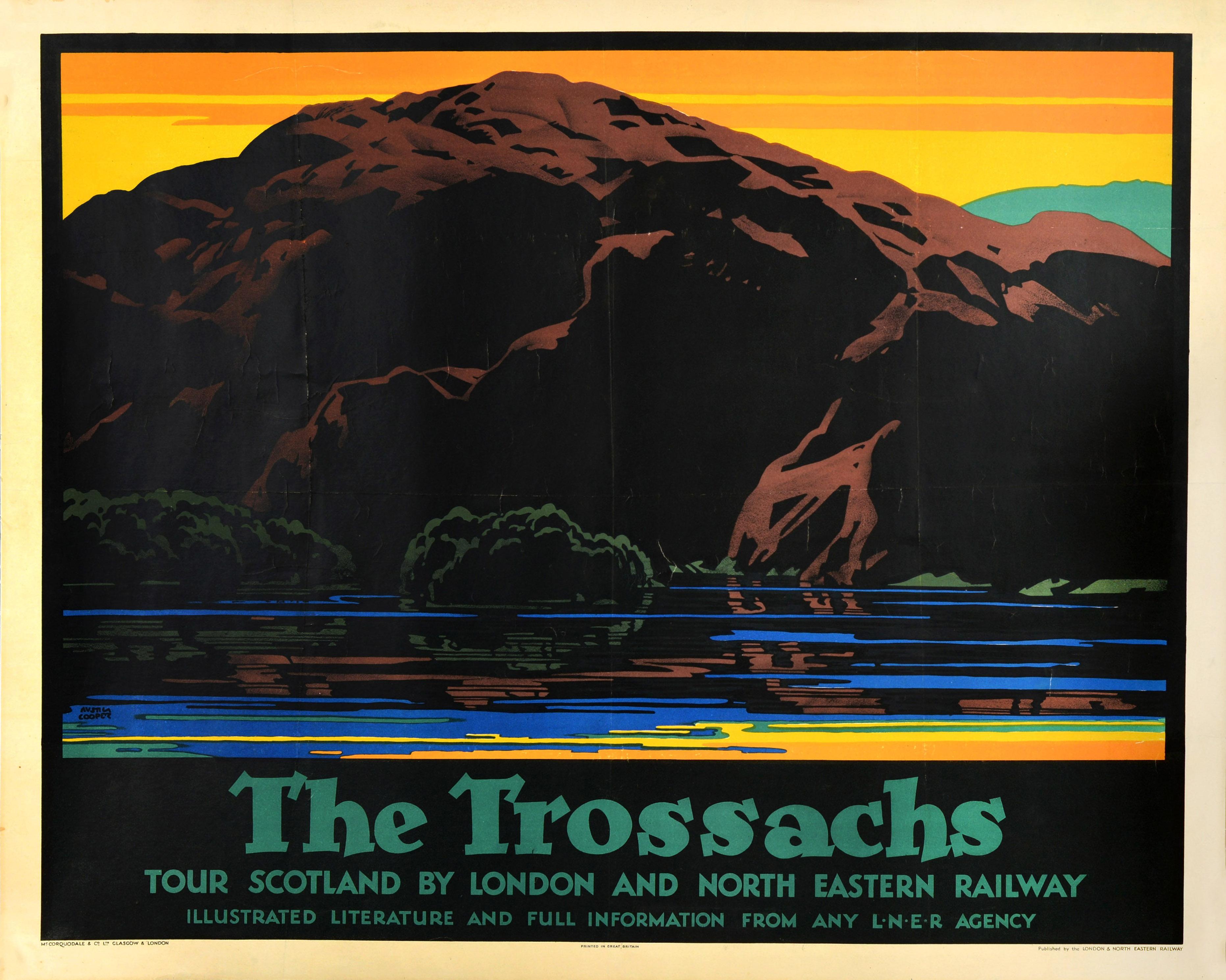 Austin Cooper Print - Original Vintage Train Travel Poster The Trossachs Scotland LNER Railway Cooper