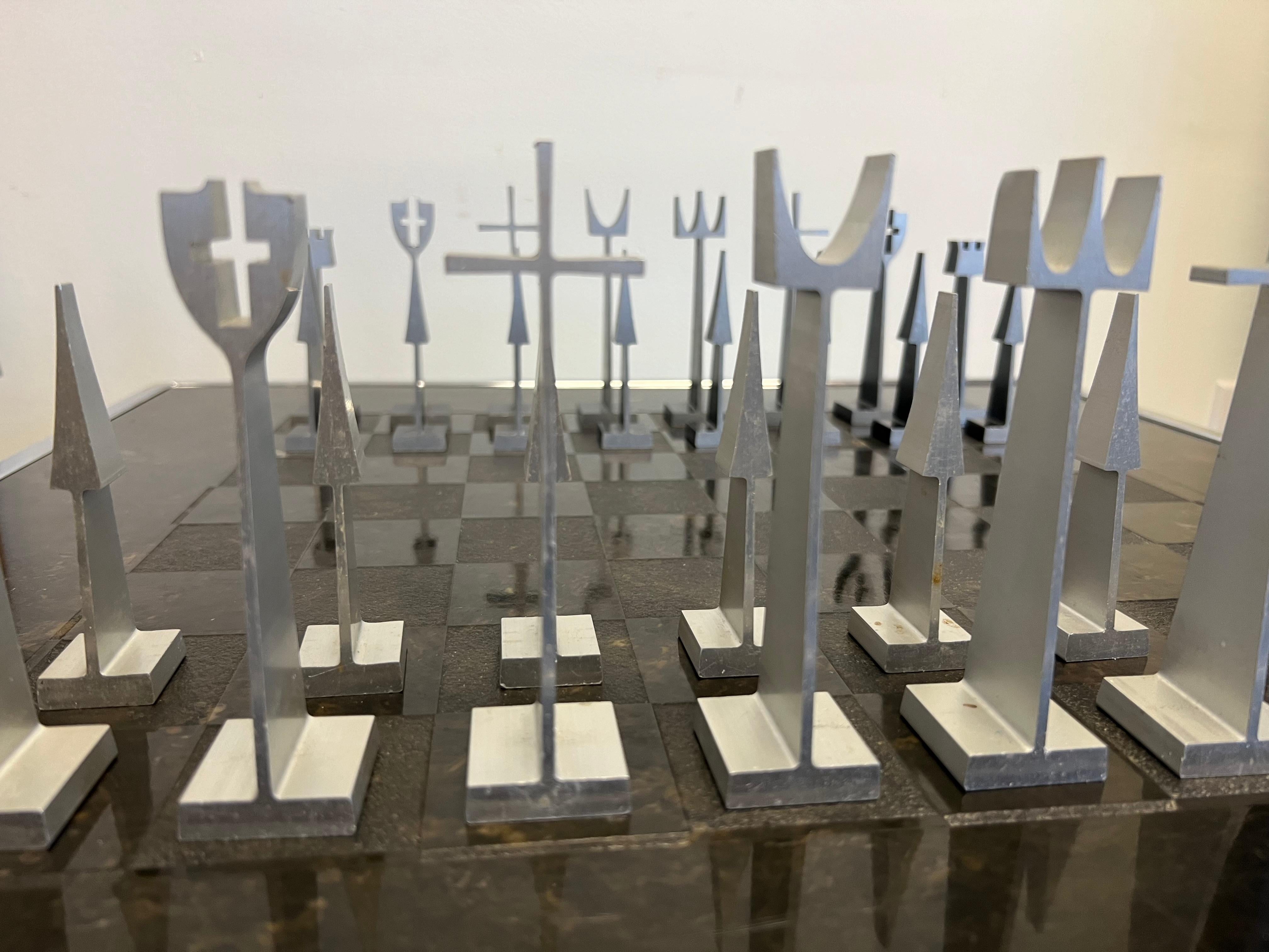 Austin Cox Chess Set with Game Table 1962 For Sale 2